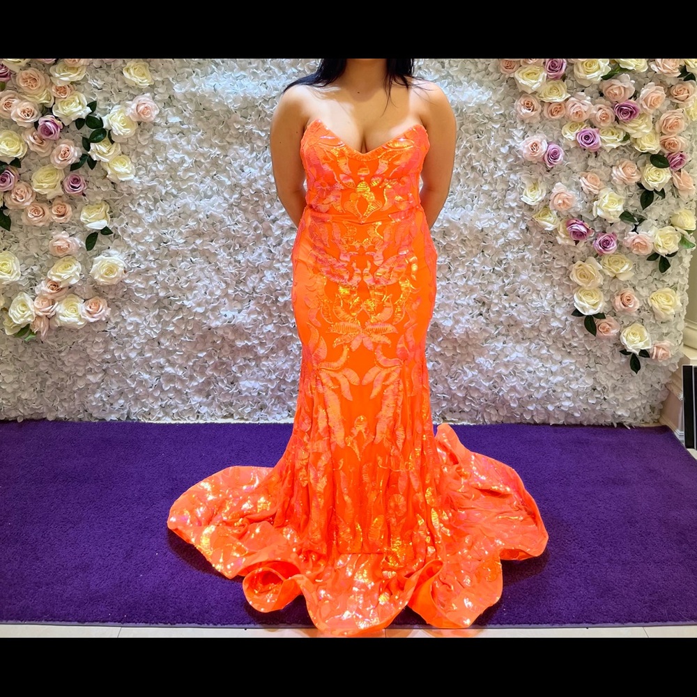 Jovani Orange Sequin Prom Dress - BRAND NEW WITH TAGS - NEVER WORN!